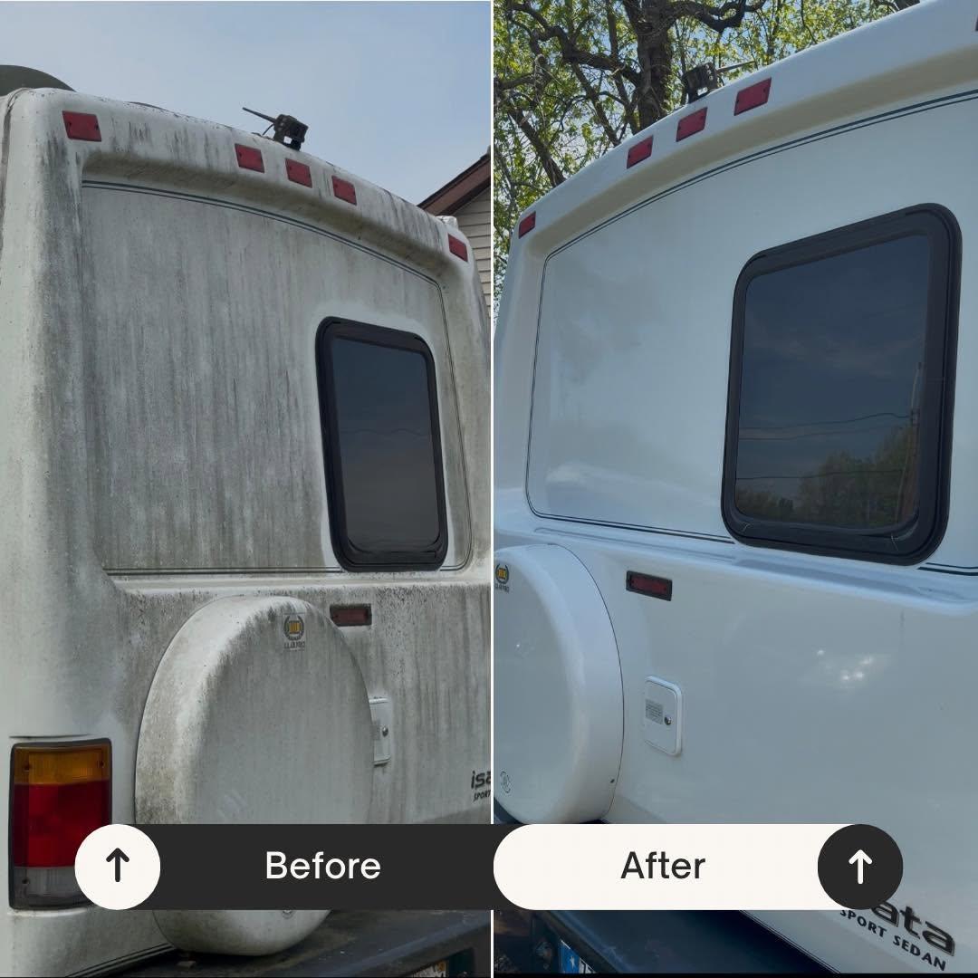 RV exterior before and after restoration