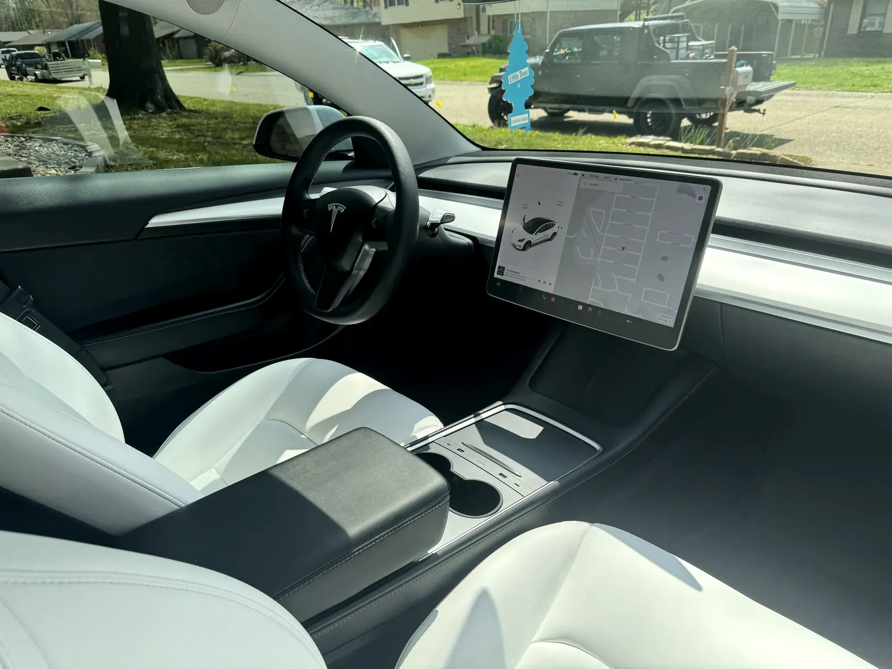 Detailed Tesla interior
